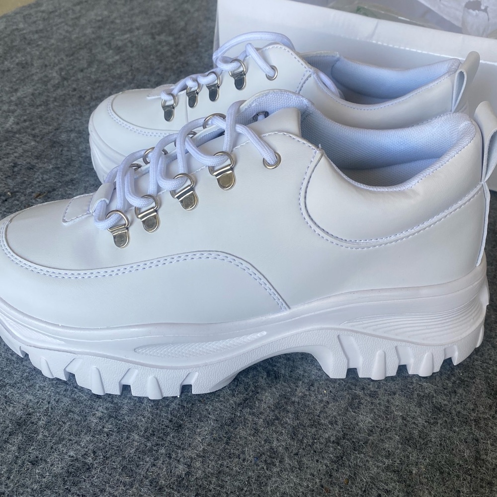 Chunky white trainers (vegan leather sneakers)